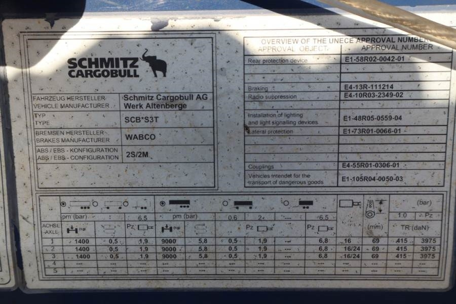 Planenanhänger Schmitz CARG SCB3ST CoC Documents, TuV Loading Certificate: das Bild 7 Planenanhänger Schmitz CARG SCB3ST CoC Documents, TuV Loading Certificate: das Bild 7