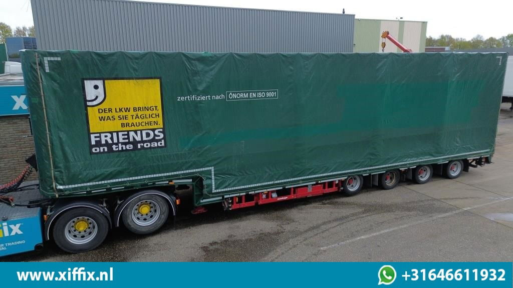Meusburger 4-ass. Uitschuifbare semi dieplader met huifopbouw / 2x Naloop gestuu - Tieflader Auflieger: das Bild 2 Meusburger 4-ass. Uitschuifbare semi dieplader met huifopbouw / 2x Naloop gestuu - Tieflader Auflieger: das Bild 2