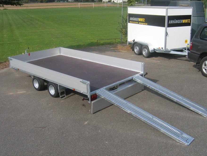 Multi Transporter 406x220x30cm 10" Lfh. 56cm Rampen Winde (XL) 2700kg extrabreit - Pritschenanhänger/ Plattformanhänger: das Bild 1 Multi Transporter 406x220x30cm 10" Lfh. 56cm Rampen Winde (XL) 2700kg extrabreit - Pritschenanhänger/ Plattformanhänger: das Bild 1