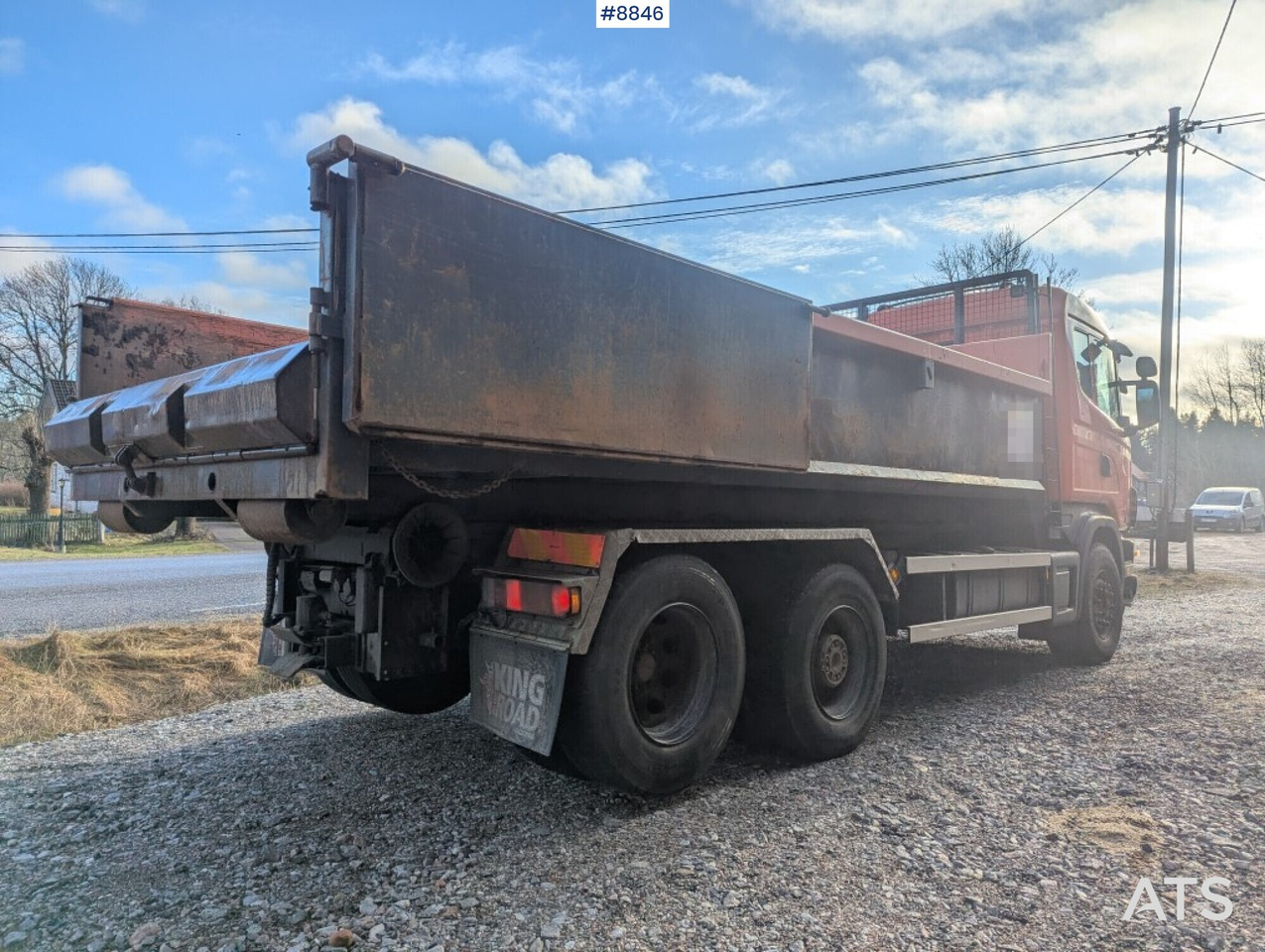 Hook Truck Scania R124BG 6x2 with gravel flatbed (SEE VIDEO) - Abrollkipper: das Bild 4 Hook Truck Scania R124BG 6x2 with gravel flatbed (SEE VIDEO) - Abrollkipper: das Bild 4