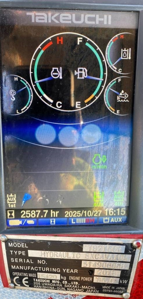 Kettenbagger Takeuchi TB 2150-R Certificat CE endommagée: das Bild 8