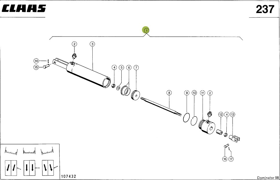 Claas Dominator 98 - siłownik hydrauliczny 0006437840 - Hydraulikzylinder für Landmaschine: das Bild 1 Claas Dominator 98 - siłownik hydrauliczny 0006437840 - Hydraulikzylinder für Landmaschine: das Bild 1