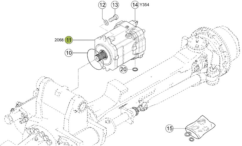 Claas Jaguar 970 - tylna oś napędowa - hydromotor 0001246971 - Hinterachse für Landmaschine: das Bild 1 Claas Jaguar 970 - tylna oś napędowa - hydromotor 0001246971 - Hinterachse für Landmaschine: das Bild 1