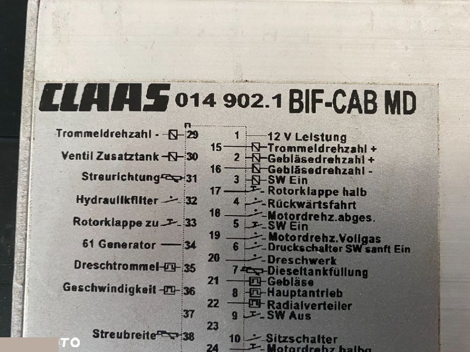 Claas Lexion 450-460-480 - 014 902.1 Płyta bezpieczników i modułów BIF CAB MD - Sicherung für Landmaschine: das Bild 1 Claas Lexion 450-460-480 - 014 902.1 Płyta bezpieczników i modułów BIF CAB MD - Sicherung für Landmaschine: das Bild 1