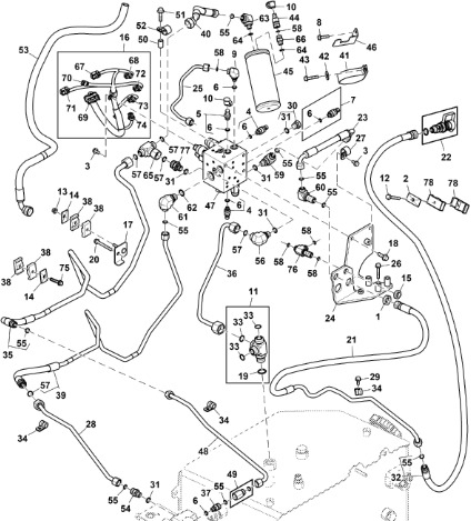 John Deere 9470RX - Linia RE588625 (Hamulec) - Bremsleitung/ Bremsschlauch für Traktor: das Bild 1 John Deere 9470RX - Linia RE588625 (Hamulec) - Bremsleitung/ Bremsschlauch für Traktor: das Bild 1