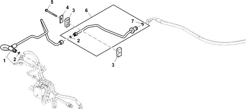 John Deere 9470RX - Przewód olejowy RE579497 (Hamulec) - Bremsleitung/ Bremsschlauch für Traktor: das Bild 1 John Deere 9470RX - Przewód olejowy RE579497 (Hamulec) - Bremsleitung/ Bremsschlauch für Traktor: das Bild 1