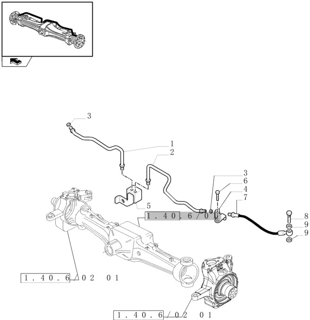 New Holland T6010 Linia hamulcowa 87587725 - Bremsleitung/ Bremsschlauch für Traktor: das Bild 1 New Holland T6010 Linia hamulcowa 87587725 - Bremsleitung/ Bremsschlauch für Traktor: das Bild 1