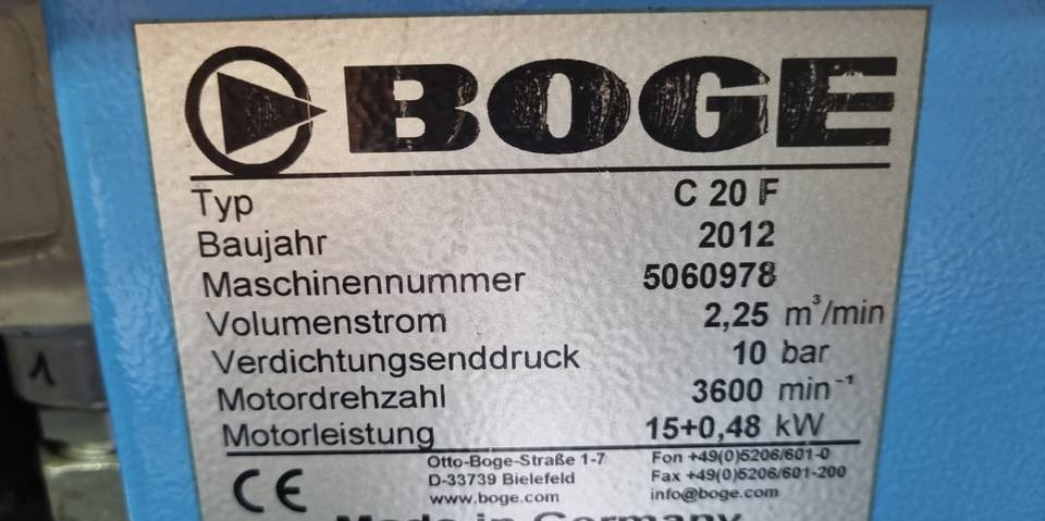 Kompresor śrubowy Boge C 20 F - Luftkompressor: das Bild 2 Kompresor śrubowy Boge C 20 F - Luftkompressor: das Bild 2