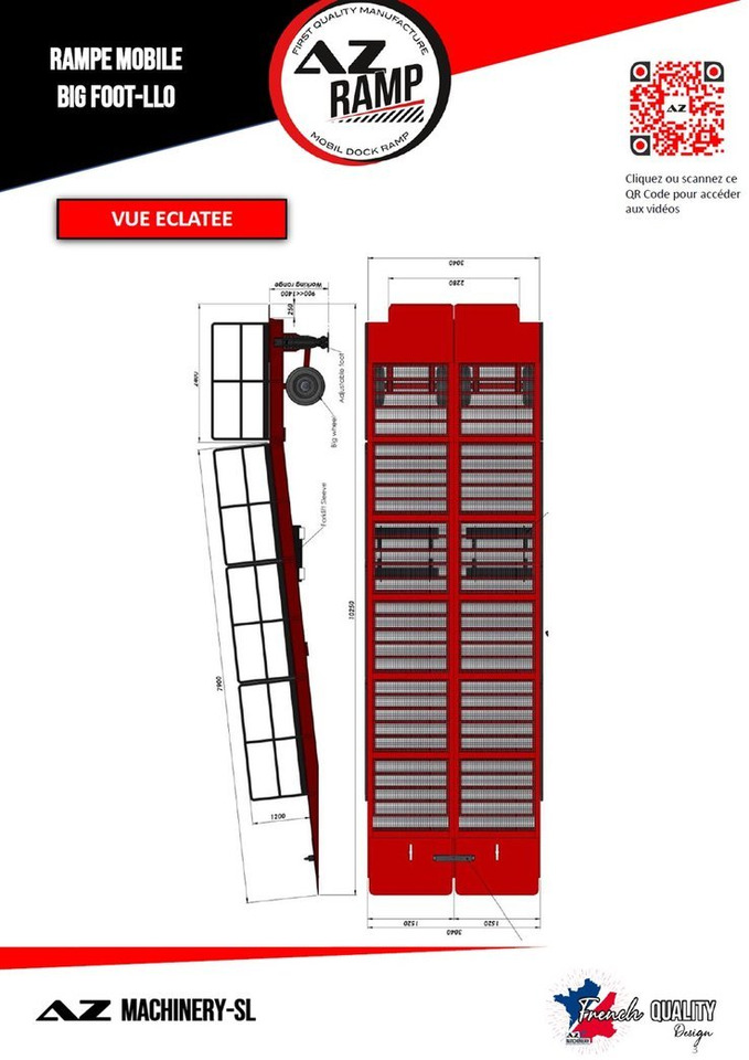 Large Mobile dock ramp, uncouplable AZ RAMP - KING VERSION, BIG FOOT L20 T-INOX - Verladerampe: das Bild 5 Large Mobile dock ramp, uncouplable AZ RAMP - KING VERSION, BIG FOOT L20 T-INOX - Verladerampe: das Bild 5
