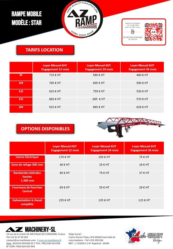 **RENTAL** Loading Ramp with with hydraulic tilting bridge - AZ RAMP - STAR- 8T. 8 ton capacity - Verladerampe: das Bild 2 **RENTAL** Loading Ramp with with hydraulic tilting bridge - AZ RAMP - STAR- 8T. 8 ton capacity - Verladerampe: das Bild 2