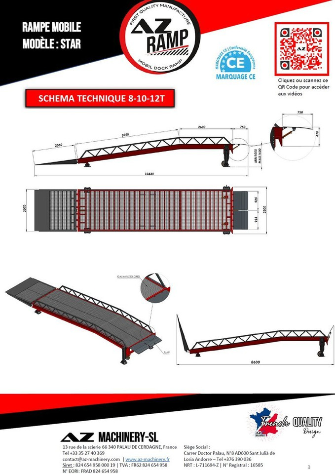 **RENTAL** Loading Ramp with with hydraulic tilting bridge - AZ RAMP - STAR- 8T. 8 ton capacity - Verladerampe: das Bild 5 **RENTAL** Loading Ramp with with hydraulic tilting bridge - AZ RAMP - STAR- 8T. 8 ton capacity - Verladerampe: das Bild 5