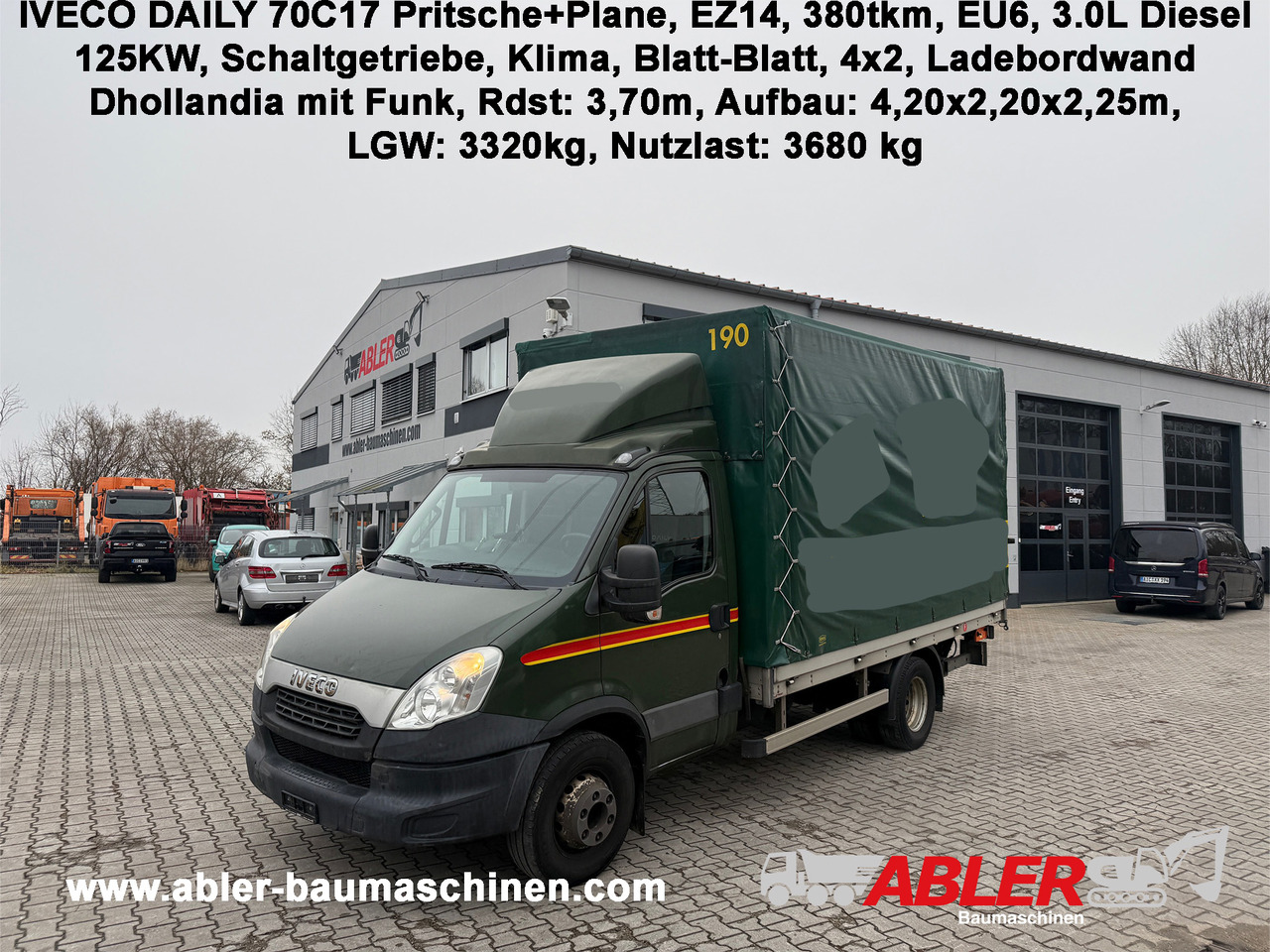 IVECO DAILY 70C17 Pritsche Plane LBW - Transporter mit Plane: das Bild 1 IVECO DAILY 70C17 Pritsche Plane LBW - Transporter mit Plane: das Bild 1