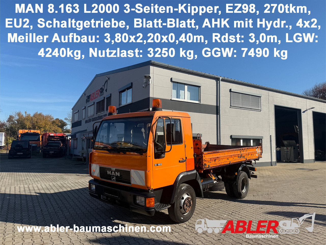 MAN 8.163 L2000 3-Seiten-Kipper AHK - Kipper: das Bild 1 MAN 8.163 L2000 3-Seiten-Kipper AHK - Kipper: das Bild 1