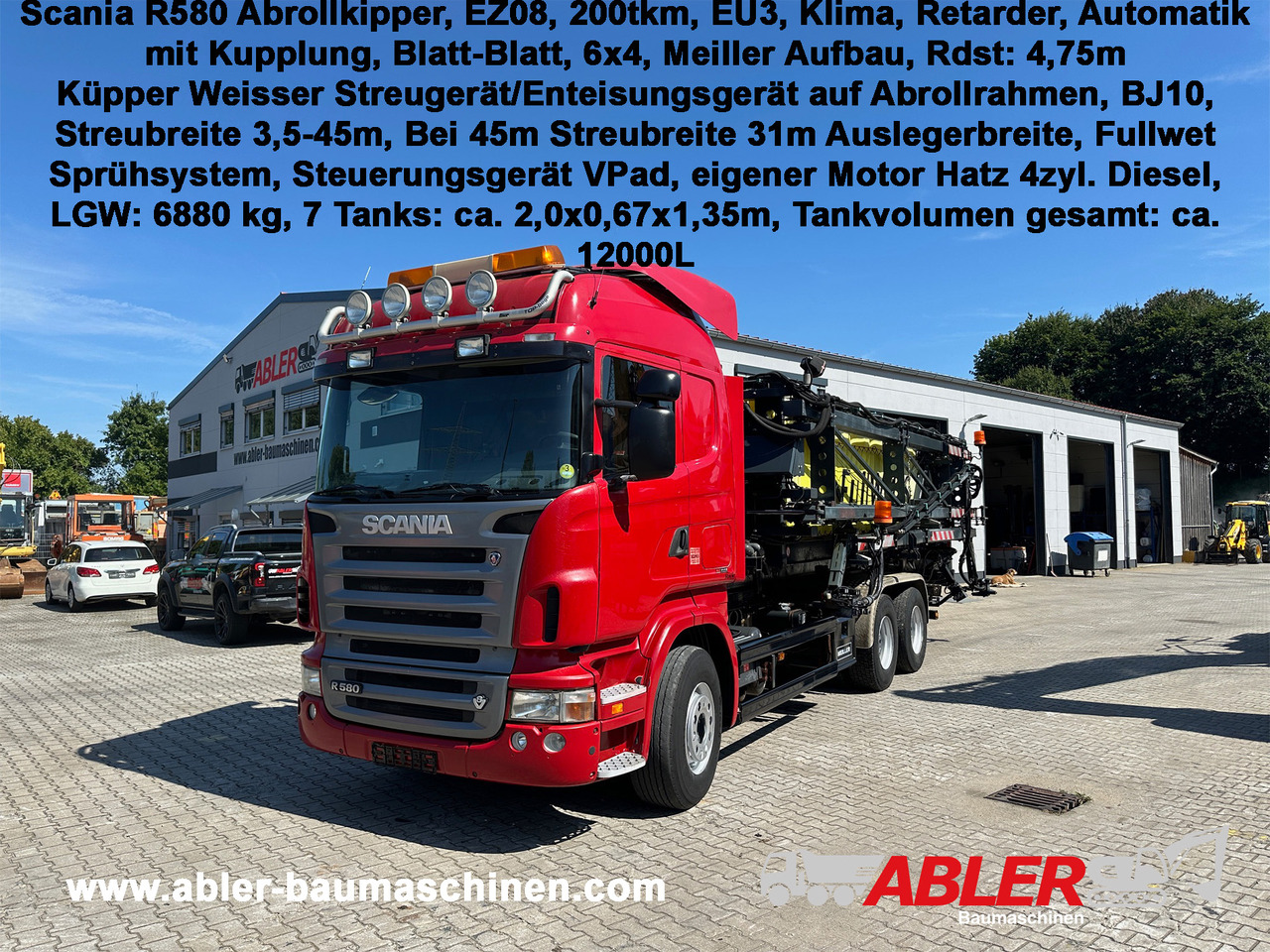 Scania R580 Abrollkipper V8 Mit Küpper Weisser Enteisungsgerät 45m - Abrollkipper: das Bild 1 Scania R580 Abrollkipper V8 Mit Küpper Weisser Enteisungsgerät 45m - Abrollkipper: das Bild 1