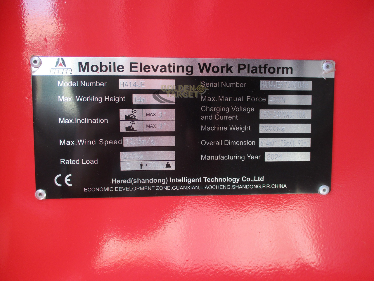 Gelenkarmbühne Hered HA14JE Electric Articulating Boom Lift: das Bild 9