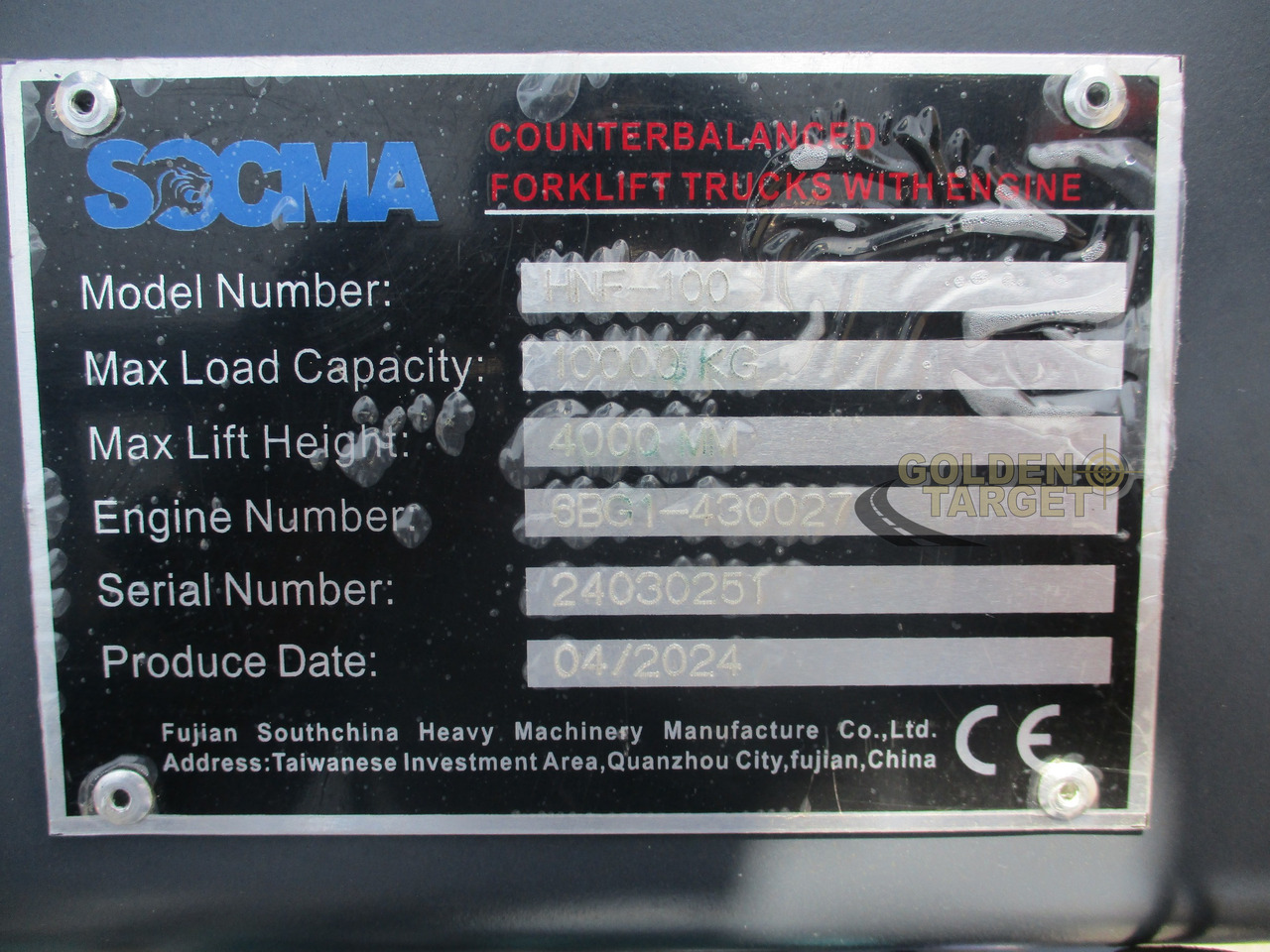 Dieselstapler SOCMA HNF-100 Forklift: das Bild 14