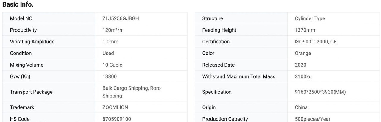 Betonmischer LKW Zoomlion Zoomlion ZLJ5312GJBHT5E four-axle 12F S 【ACHIEVE】TOP CONDITION!!!: das Bild 14