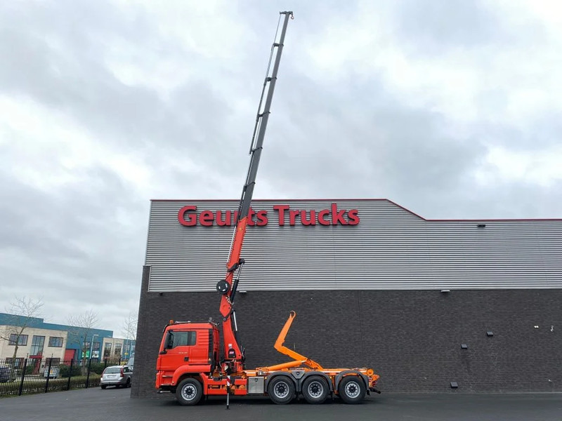 MAN TGS 35.480 8X4 TRIDEM + 20 TON HAAKARM + HMF 3220-K6 KRAAN/KRAN/CRANE/GRUA - Abrollkipper, Autokran: das Bild 4 MAN TGS 35.480 8X4 TRIDEM + 20 TON HAAKARM + HMF 3220-K6 KRAAN/KRAN/CRANE/GRUA - Abrollkipper, Autokran: das Bild 4