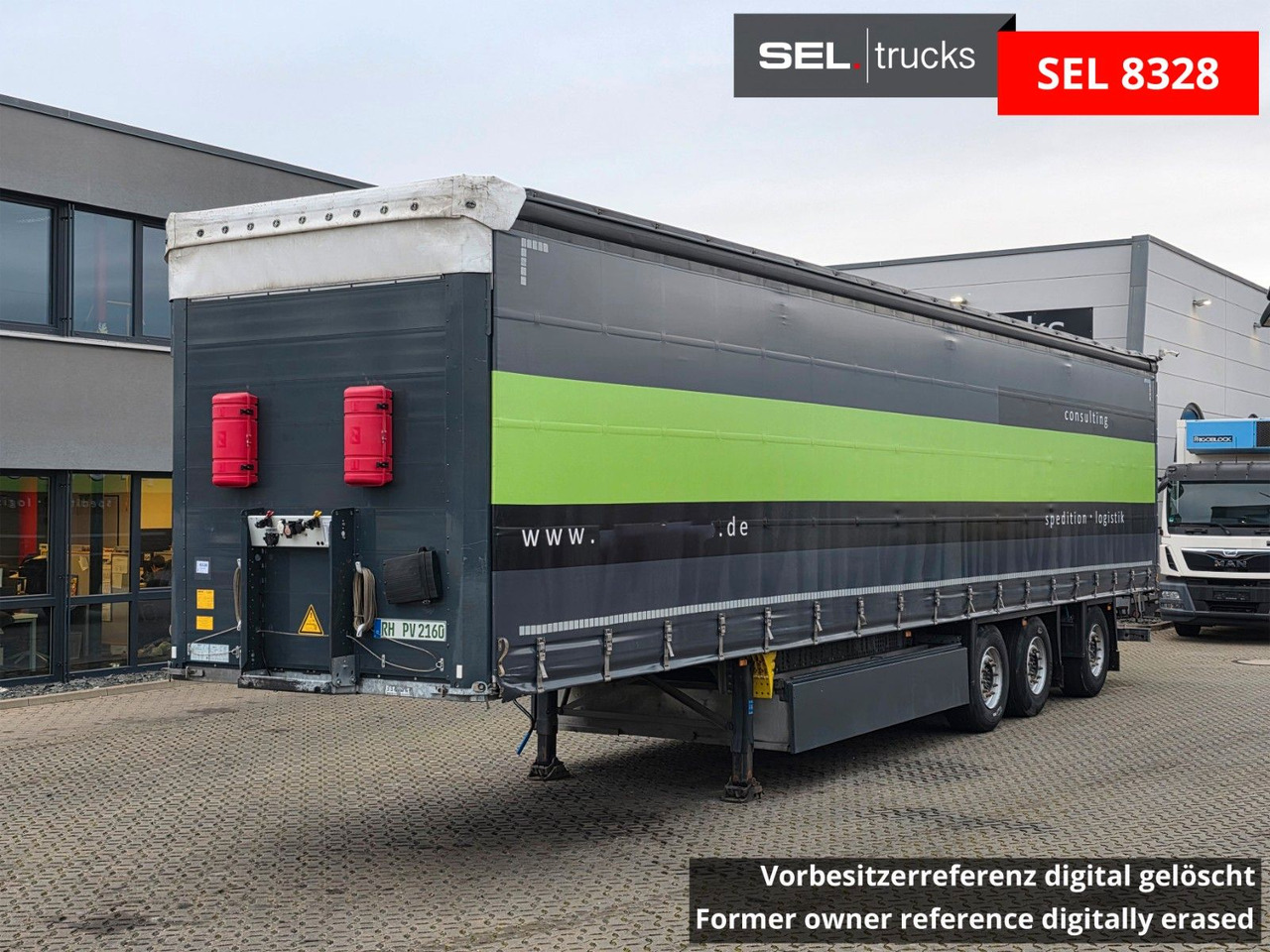 Schmitz Cargobull SCS 24 / Staplerhalter. / Palettenk. / Lenkachse - Planenauflieger: das Bild 1 Schmitz Cargobull SCS 24 / Staplerhalter. / Palettenk. / Lenkachse - Planenauflieger: das Bild 1