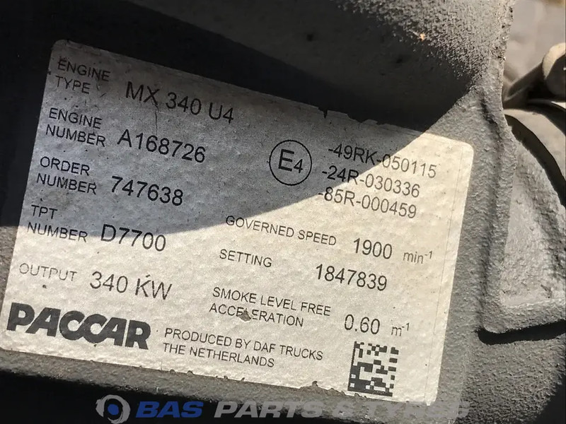 DAF CF85 Euro 4-5 Motor DAF MX340 U4 1850003 - Motor für LKW: das Bild 5 DAF CF85 Euro 4-5 Motor DAF MX340 U4 1850003 - Motor für LKW: das Bild 5