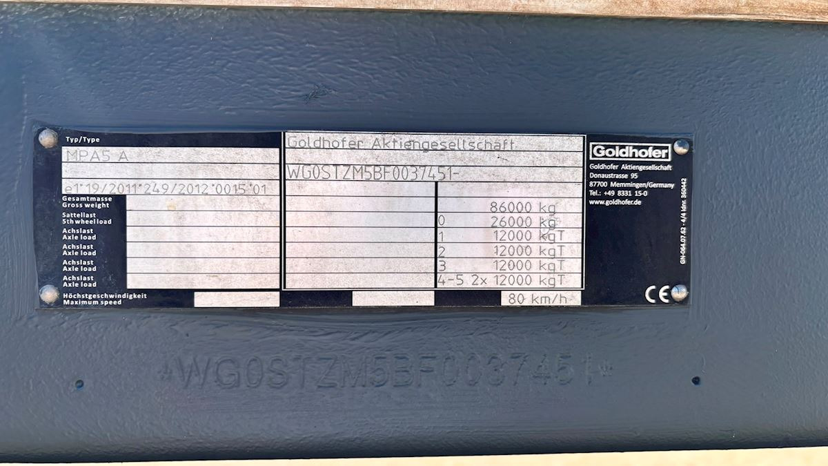Tieflader Auflieger Goldhofer STZ-MPA-5: das Bild 7 Tieflader Auflieger Goldhofer STZ-MPA-5: das Bild 7