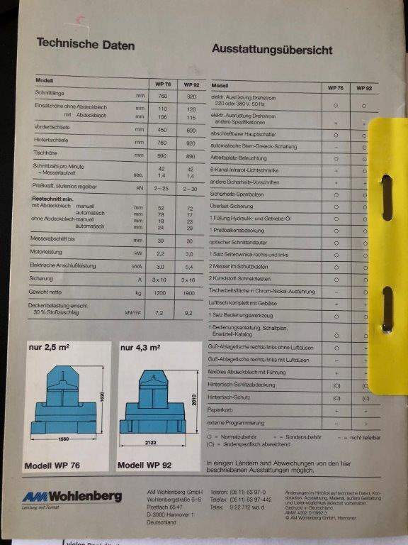 High-speed cutter Wohlenberg WP 76 SPM - Papierschneidemaschine: das Bild 3 High-speed cutter Wohlenberg WP 76 SPM - Papierschneidemaschine: das Bild 3