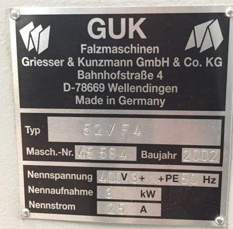 Buckle plate folder GUK FA 54-4-F-TH with stream delivery S-520 for prefold products - Falzmaschine: das Bild 3 Buckle plate folder GUK FA 54-4-F-TH with stream delivery S-520 for prefold products - Falzmaschine: das Bild 3