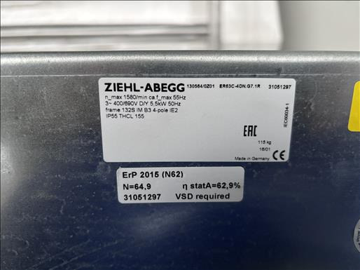 Ziehl Abegg ER63C4DN Centrifugal fan - Lebensmittelmaschine: das Bild 5 Ziehl Abegg ER63C4DN Centrifugal fan - Lebensmittelmaschine: das Bild 5