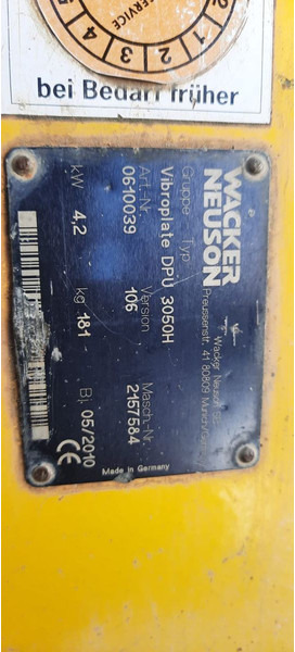 Wacker Rüttelplatte DPU 3050H - Rüttelplatte: das Bild 4 Wacker Rüttelplatte DPU 3050H - Rüttelplatte: das Bild 4