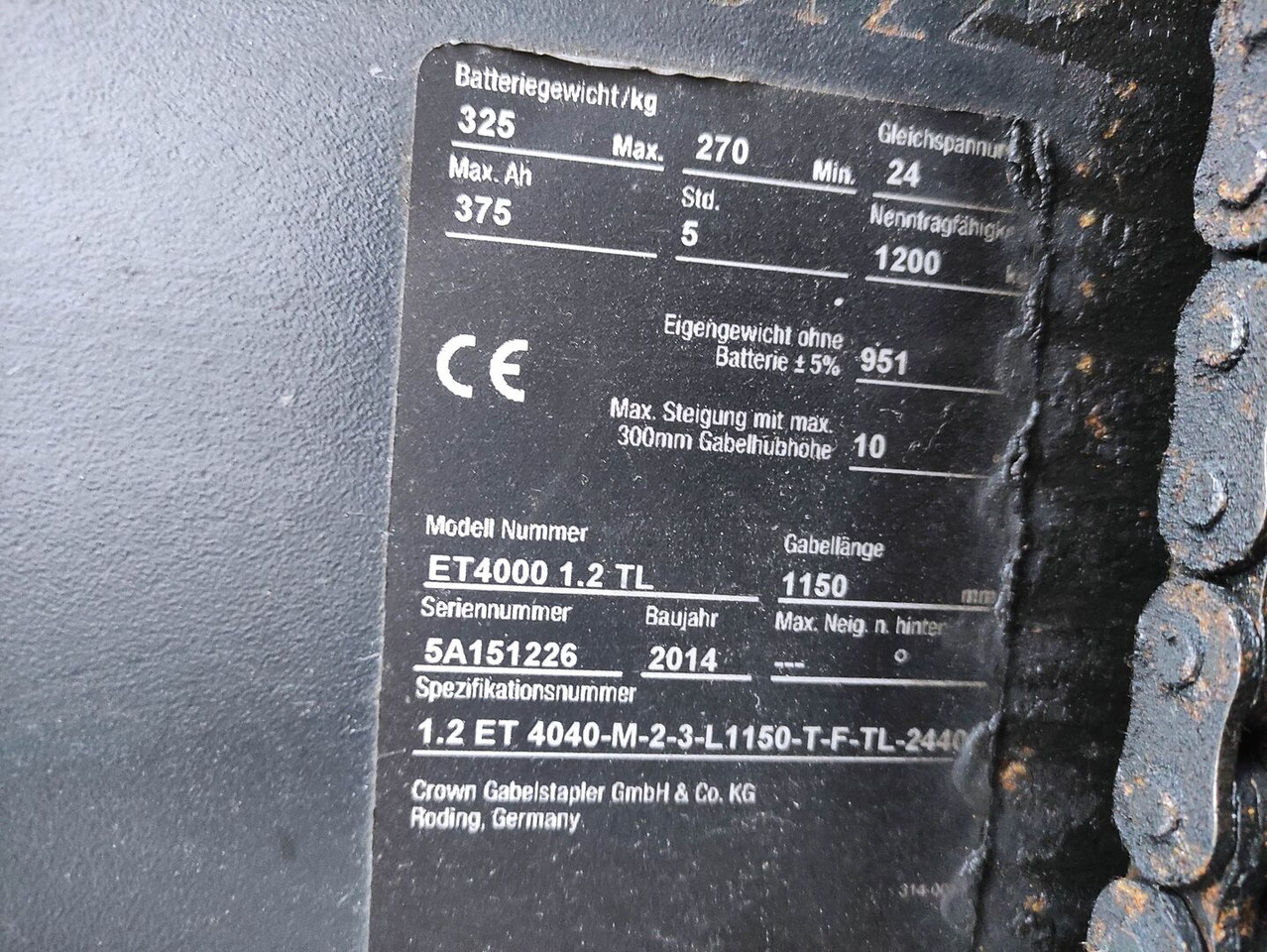 Crown ET4000 1.2TL (Doppelstock) - Hochhubwagen: das Bild 5 Crown ET4000 1.2TL (Doppelstock) - Hochhubwagen: das Bild 5