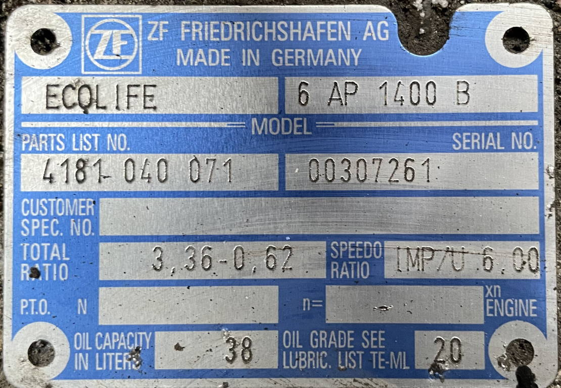 ZF Getriebe ZF 6 AP 1400 B Ecolife 4181040071 6AP1400B Solaris Temsa - Getriebe für Bus: das Bild 2 ZF Getriebe ZF 6 AP 1400 B Ecolife 4181040071 6AP1400B Solaris Temsa - Getriebe für Bus: das Bild 2