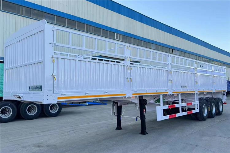 TITAN In Stock 30/40/50 Ton Fence Semi Trailer Transport Cargo Bulk In Senegal - Tiertransporter Auflieger: das Bild 3 TITAN In Stock 30/40/50 Ton Fence Semi Trailer Transport Cargo Bulk In Senegal - Tiertransporter Auflieger: das Bild 3