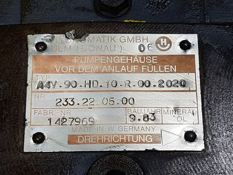 Hydromatik A4V90HD1.0R002020-233.22.05.00-Drive pump/Fahrpump - Hydraulik für Baumaschine: das Bild 4 Hydromatik A4V90HD1.0R002020-233.22.05.00-Drive pump/Fahrpump - Hydraulik für Baumaschine: das Bild 4