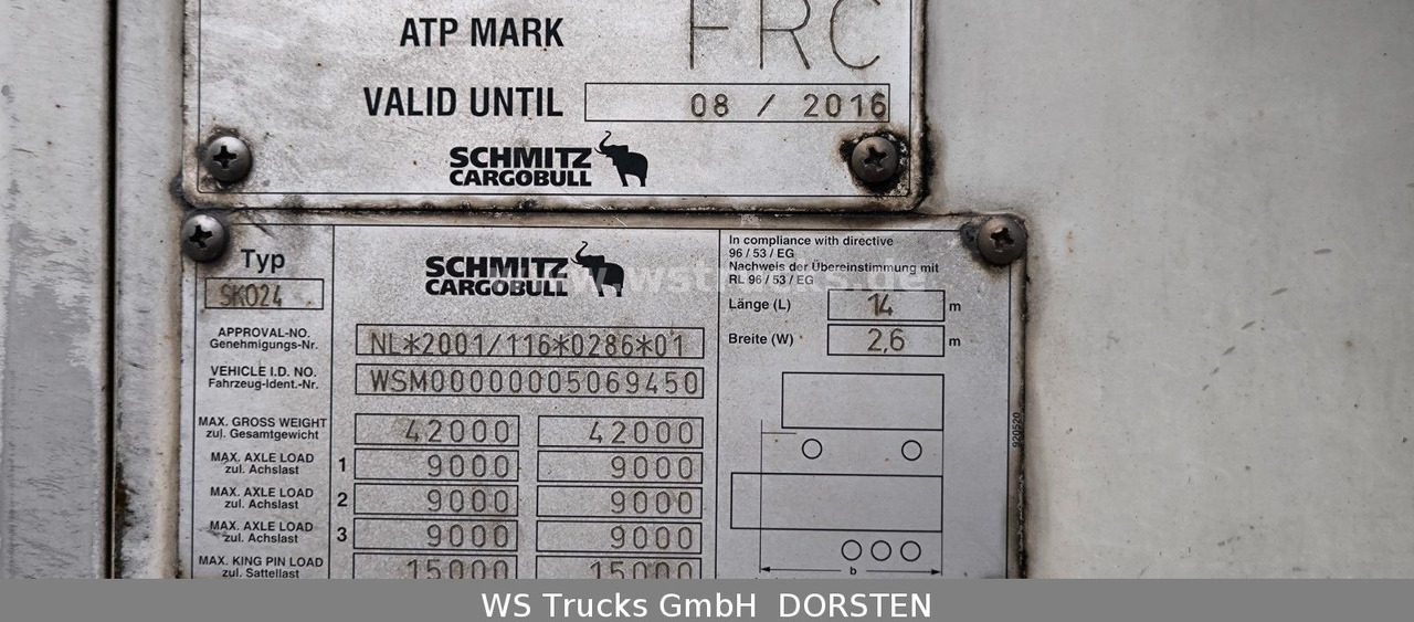 Schmitz Cargobull SKO 24 Kühlauflieger | Rohrbahn Vector 1850Mt - Koffer Auflieger: das Bild 3 Schmitz Cargobull SKO 24 Kühlauflieger | Rohrbahn Vector 1850Mt - Koffer Auflieger: das Bild 3