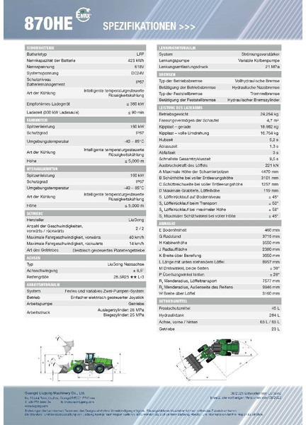 LIUGONG 870 HE vollelektrisch, 24.2 t, 4.7-5.2 cbm - Radlader: das Bild 2 LIUGONG 870 HE vollelektrisch, 24.2 t, 4.7-5.2 cbm - Radlader: das Bild 2