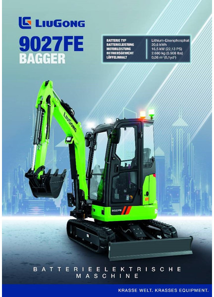 LIUGONG 9027 FE vollelektrisch, 2.680 kg - Minibagger: das Bild 1 LIUGONG 9027 FE vollelektrisch, 2.680 kg - Minibagger: das Bild 1