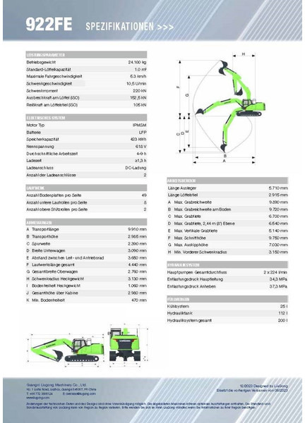 LIUGONG 922 FE vollelektrisch, 24.100 kg - Kettenbagger: das Bild 2 LIUGONG 922 FE vollelektrisch, 24.100 kg - Kettenbagger: das Bild 2