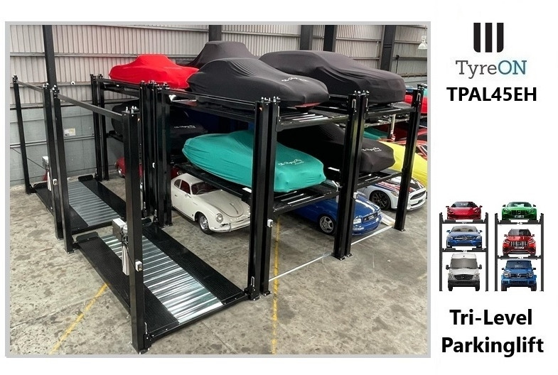 TPAL45EH 4 post car stacker lift - Three level parking lift 3 cars on each- Electrically unlocked - Close fitting platforms - 15 cm ramp height - Autostacker 2500kg + 2000kg - Werkstattgerät: das Bild 2 TPAL45EH 4 post car stacker lift - Three level parking lift 3 cars on each- Electrically unlocked - Close fitting platforms - 15 cm ramp height - Autostacker 2500kg + 2000kg - Werkstattgerät: das Bild 2