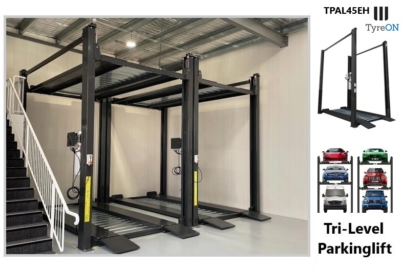 TPAL45EH 4 post car stacker lift - Three level parking lift 3 cars on each- Electrically unlocked - Close fitting platforms - 15 cm ramp height - Autostacker 2500kg + 2000kg - Werkstattgerät: das Bild 3 TPAL45EH 4 post car stacker lift - Three level parking lift 3 cars on each- Electrically unlocked - Close fitting platforms - 15 cm ramp height - Autostacker 2500kg + 2000kg - Werkstattgerät: das Bild 3