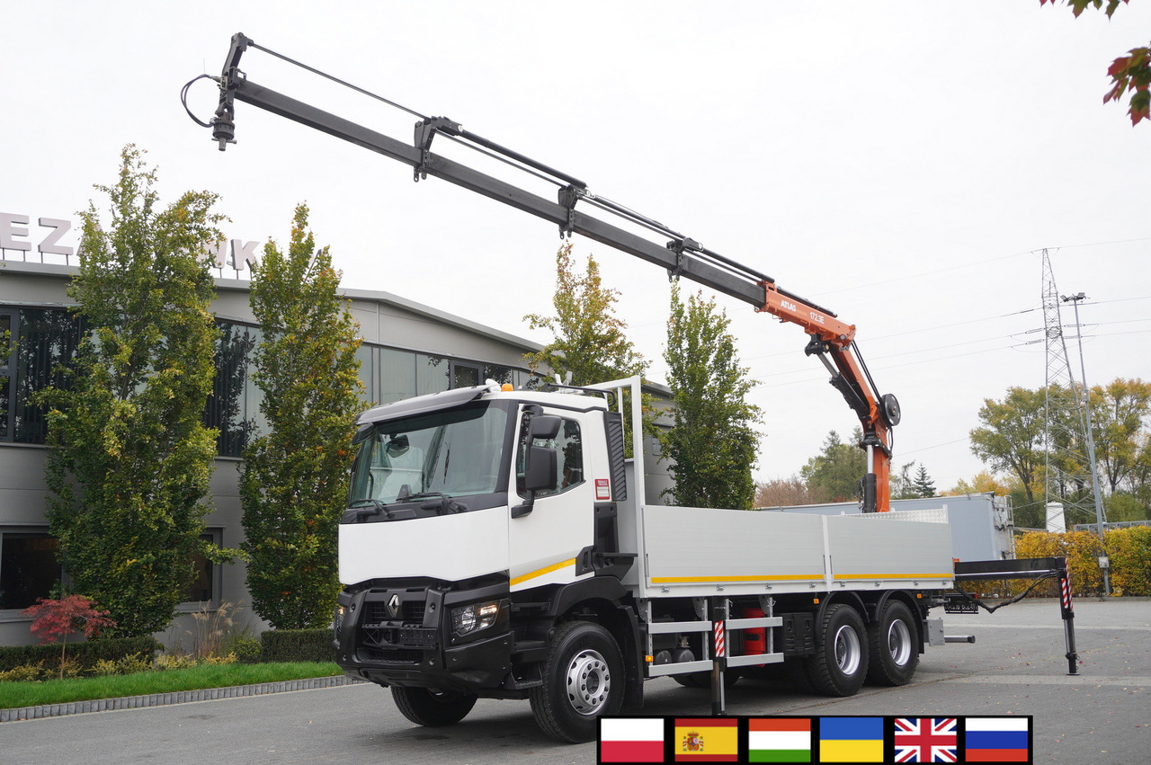 RENAULT C380 Comfort 6x4 / Atlas 172.3E crane / Range 12.3 m / capacity 6.1 t / Flatbed 17 EPAL - Pritsche LKW, Autokran: das Bild 1 RENAULT C380 Comfort 6x4 / Atlas 172.3E crane / Range 12.3 m / capacity 6.1 t / Flatbed 17 EPAL - Pritsche LKW, Autokran: das Bild 1