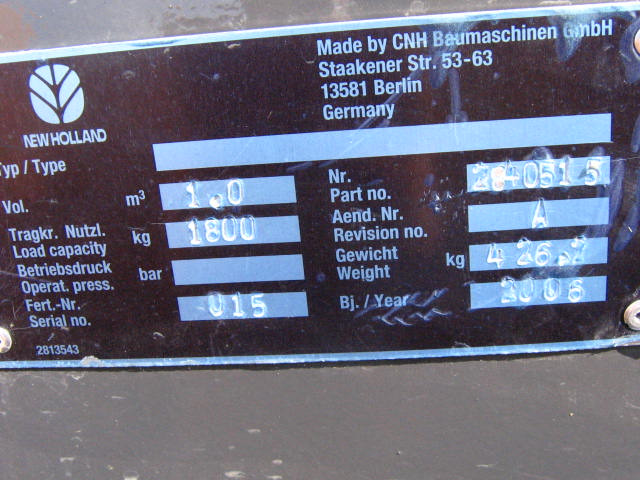 New Holland 2840515 - Ladeschaufel: das Bild 1 New Holland 2840515 - Ladeschaufel: das Bild 1