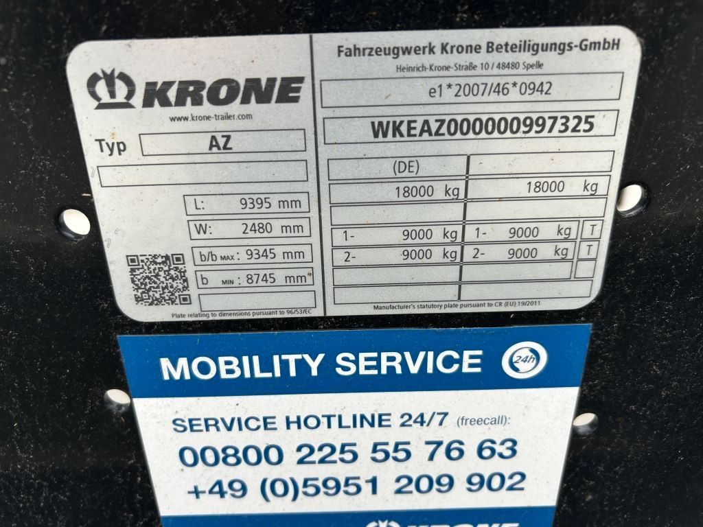 Krone 2 Achswechselfahrgestell, Typ: AZW 18 eL3B9 - Container/ Wechselfahrgestell Anhänger: das Bild 4 Krone 2 Achswechselfahrgestell, Typ: AZW 18 eL3B9 - Container/ Wechselfahrgestell Anhänger: das Bild 4