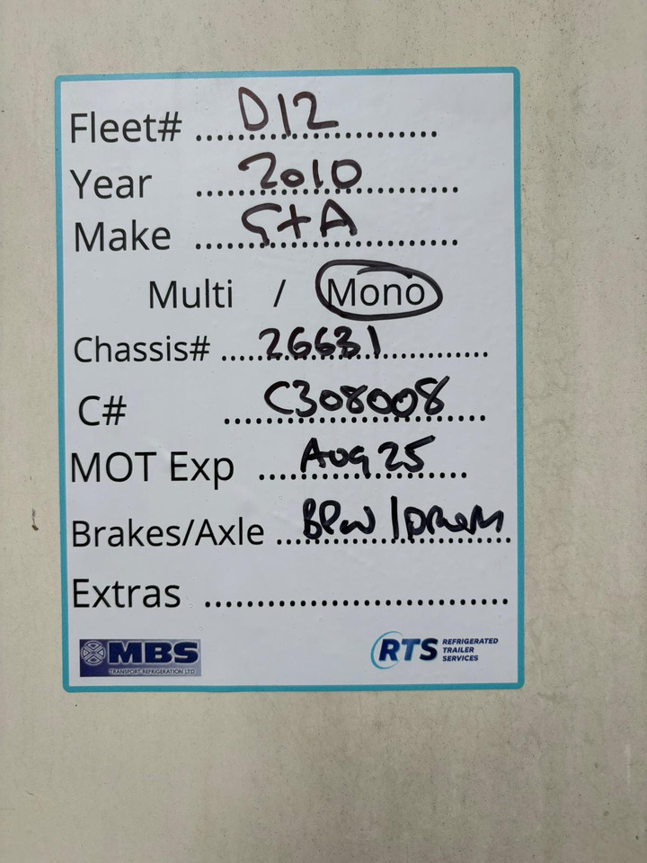 Gray and Adams 2010 Vector 1850 – D12 - Kühlkoffer Auflieger: das Bild 2 Gray and Adams 2010 Vector 1850 – D12 - Kühlkoffer Auflieger: das Bild 2