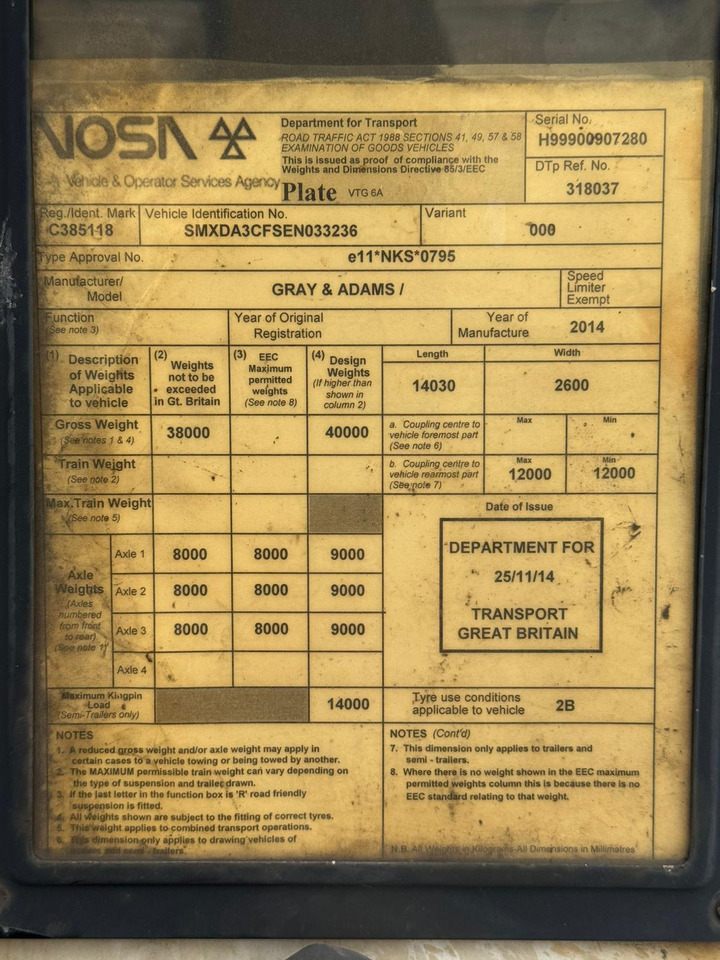 Gray and Adams 2014 SLXe 300 – CML22SC - Kühlkoffer Auflieger: das Bild 4 Gray and Adams 2014 SLXe 300 – CML22SC - Kühlkoffer Auflieger: das Bild 4