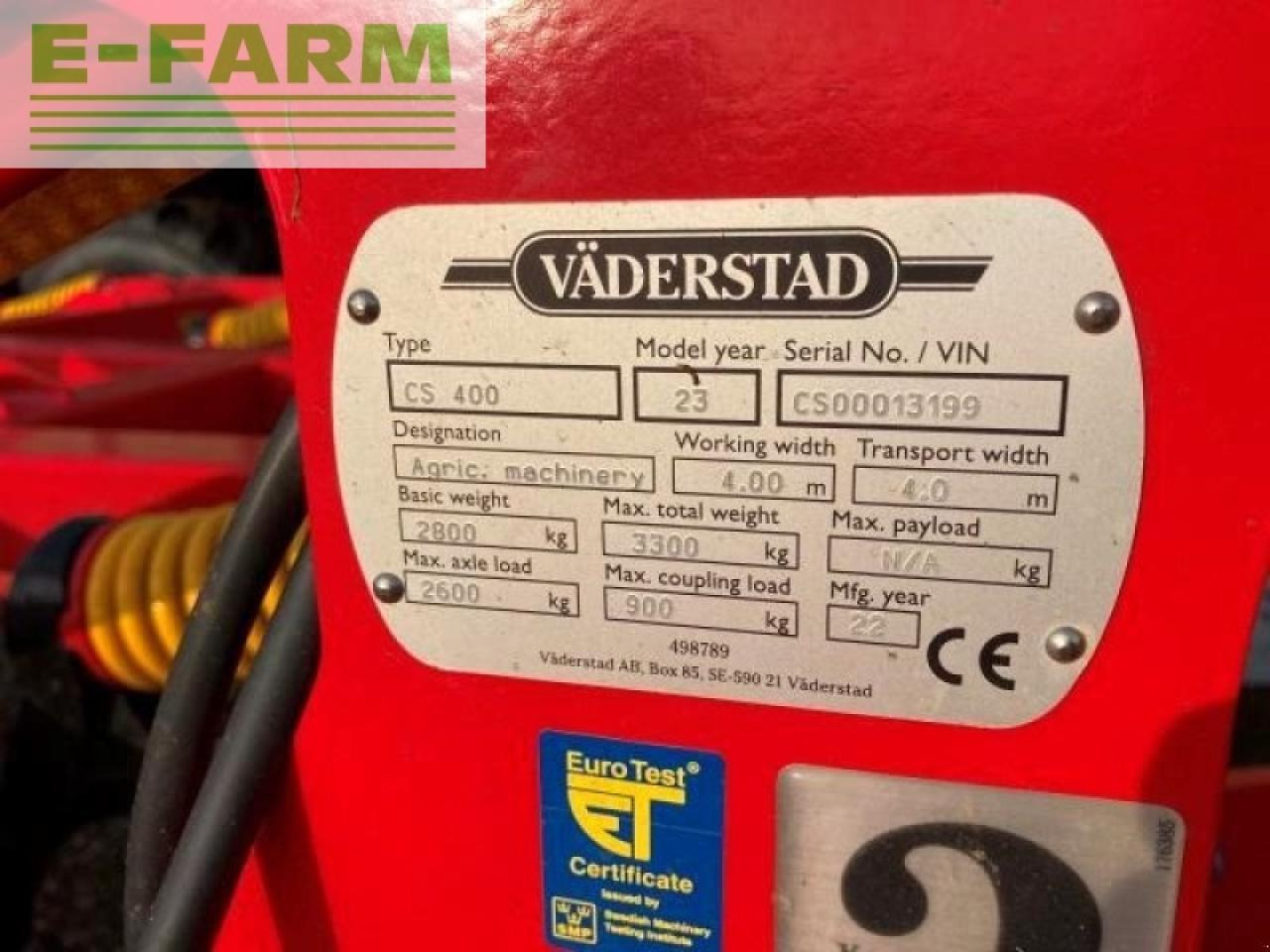 Väderstad cultus cs 400 - Grubber: das Bild 5 Väderstad cultus cs 400 - Grubber: das Bild 5