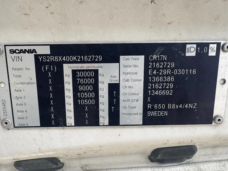 Pritsche LKW Scania R650 V8 NGS XT 8X4 EURO 6: das Bild 11 Pritsche LKW Scania R650 V8 NGS XT 8X4 EURO 6: das Bild 11