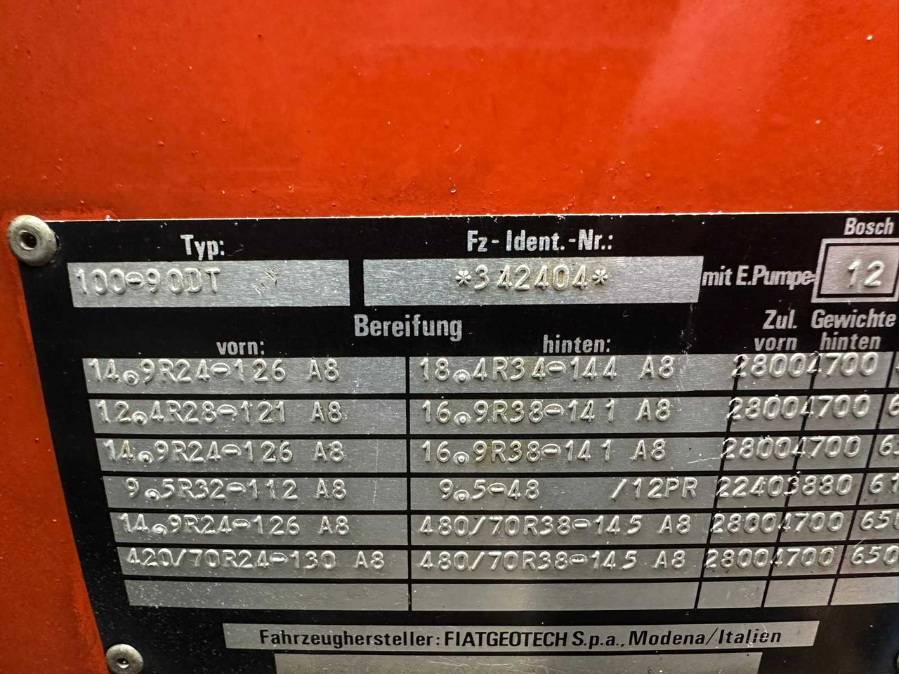 Traktor 1988 FIAT 100-90 DT ALL-WHEEL DRIVE AGRICULTURAL TRACTOR: das Bild 10 Traktor 1988 FIAT 100-90 DT ALL-WHEEL DRIVE AGRICULTURAL TRACTOR: das Bild 10