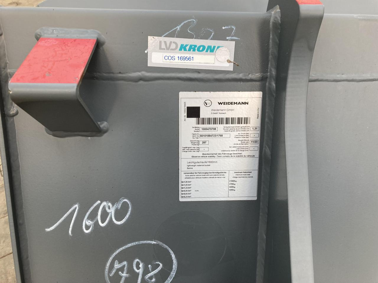 Kramer 1600 mm - Schaufel: das Bild 5 Kramer 1600 mm - Schaufel: das Bild 5