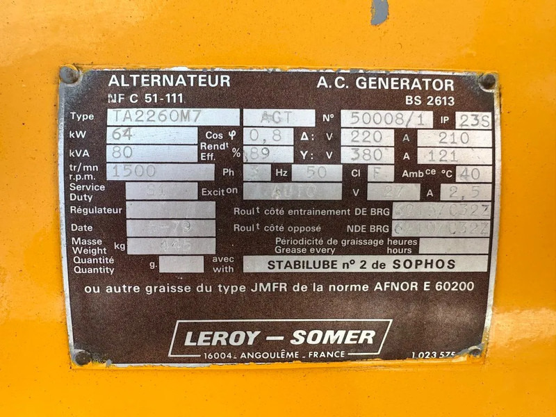 Ford Leroy Somer 80 kVA noodstroom generatorset ex Emergency 119 hours ! - Stromgenerator: das Bild 5 Ford Leroy Somer 80 kVA noodstroom generatorset ex Emergency 119 hours ! - Stromgenerator: das Bild 5