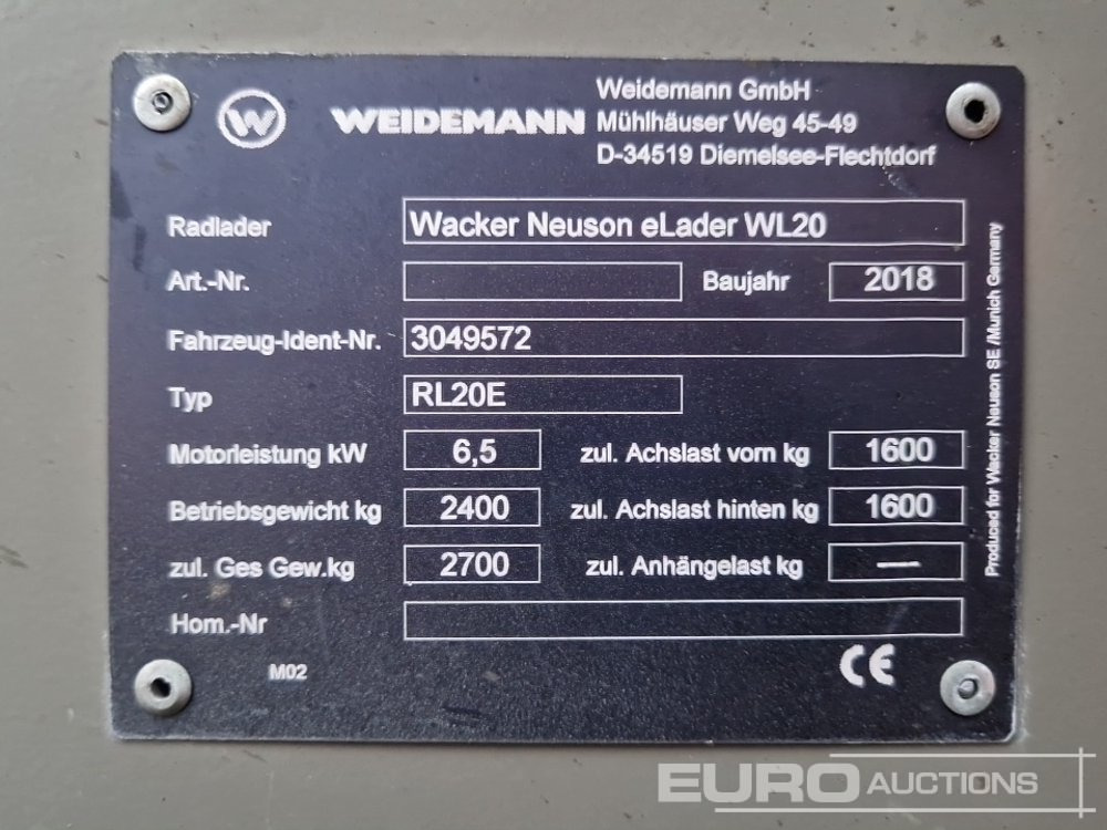 2018 Wacker Neuson WL20 - Radlader: das Bild 2 2018 Wacker Neuson WL20 - Radlader: das Bild 2